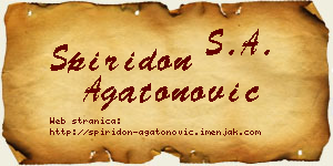 Spiridon Agatonović vizit kartica